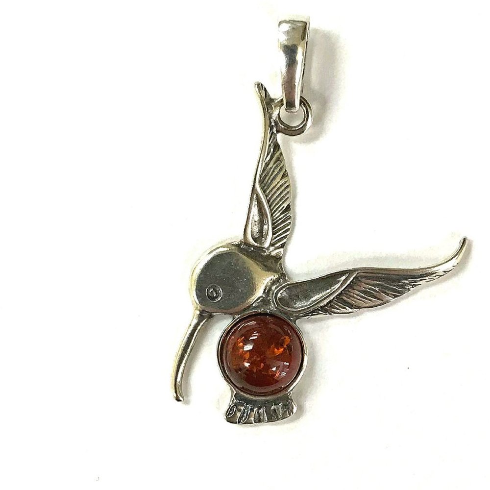 Baltic Amber Hummingbird Pendant